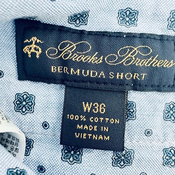 Brooks Brothers Mens Seersucker Bermuda Shorts Size 36 Blue Striped 9" Nautical - Picture 7 of 12